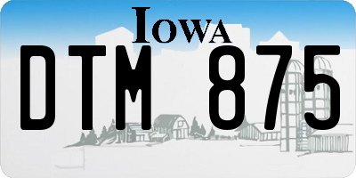 IA license plate DTM875