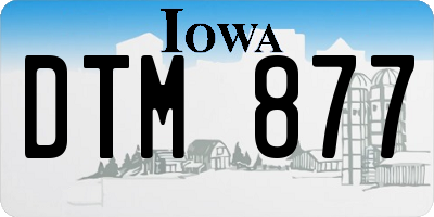 IA license plate DTM877