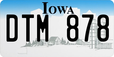 IA license plate DTM878