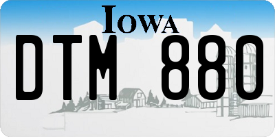 IA license plate DTM880
