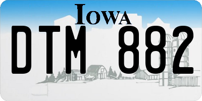 IA license plate DTM882