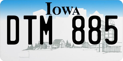 IA license plate DTM885