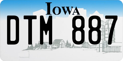 IA license plate DTM887