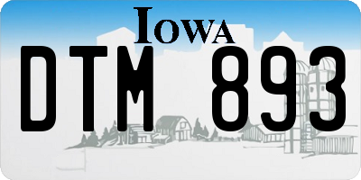 IA license plate DTM893