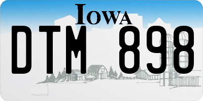 IA license plate DTM898