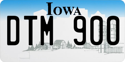 IA license plate DTM900