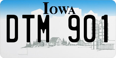 IA license plate DTM901