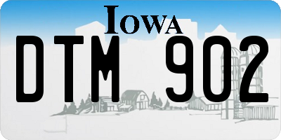 IA license plate DTM902