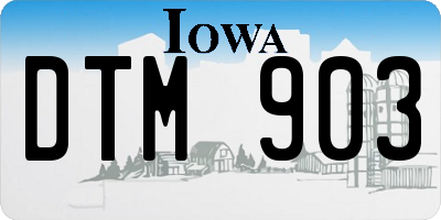 IA license plate DTM903