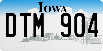 IA license plate DTM904