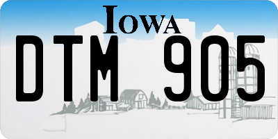 IA license plate DTM905