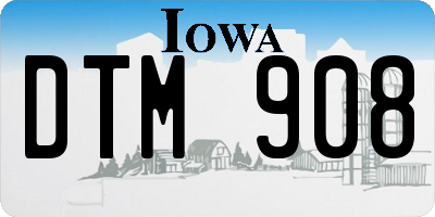 IA license plate DTM908