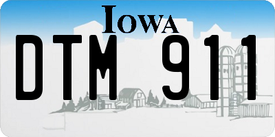 IA license plate DTM911