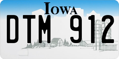 IA license plate DTM912