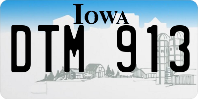 IA license plate DTM913