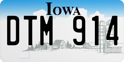IA license plate DTM914