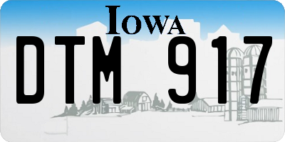 IA license plate DTM917