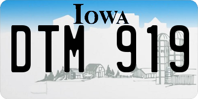 IA license plate DTM919