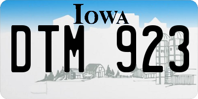 IA license plate DTM923