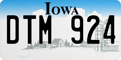 IA license plate DTM924