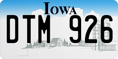 IA license plate DTM926