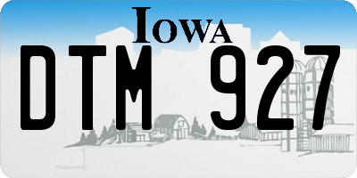 IA license plate DTM927