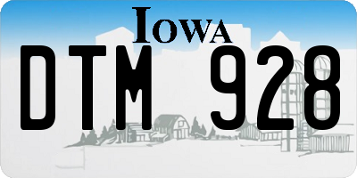 IA license plate DTM928