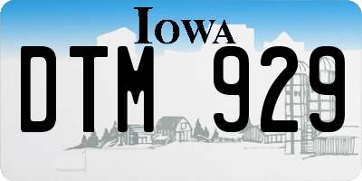 IA license plate DTM929