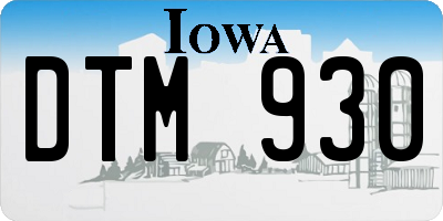 IA license plate DTM930