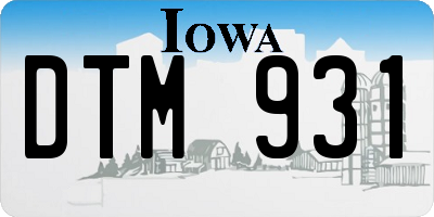 IA license plate DTM931