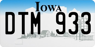 IA license plate DTM933