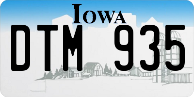 IA license plate DTM935