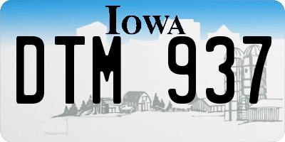IA license plate DTM937