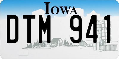 IA license plate DTM941