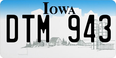 IA license plate DTM943