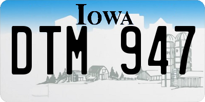 IA license plate DTM947