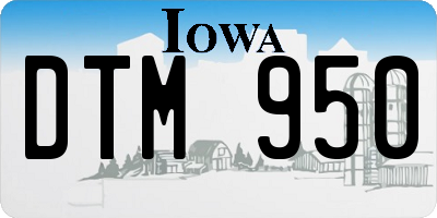 IA license plate DTM950