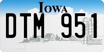 IA license plate DTM951