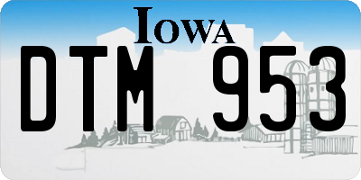 IA license plate DTM953