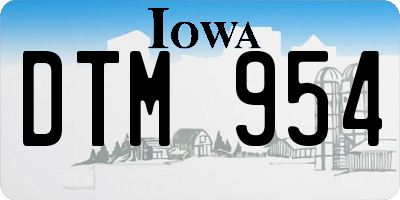 IA license plate DTM954
