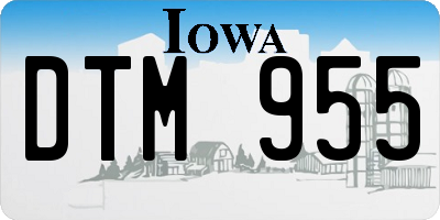 IA license plate DTM955