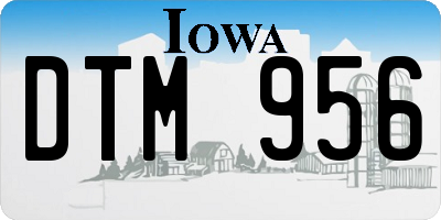 IA license plate DTM956