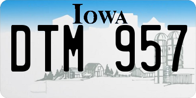 IA license plate DTM957