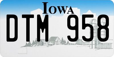 IA license plate DTM958