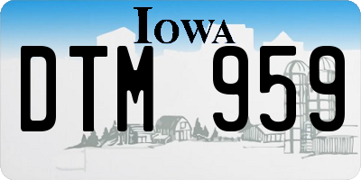 IA license plate DTM959