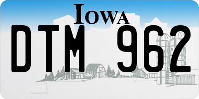 IA license plate DTM962