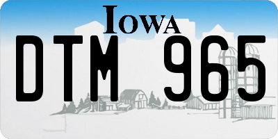 IA license plate DTM965