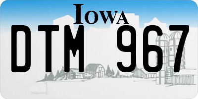 IA license plate DTM967