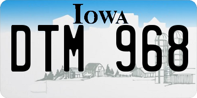 IA license plate DTM968