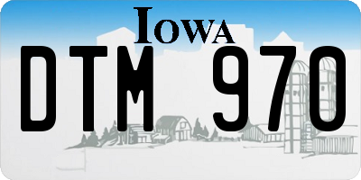 IA license plate DTM970